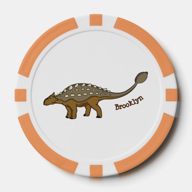 Jetons De Poker Illustration de dinosaure blindé Ankylosaurus (Recto)