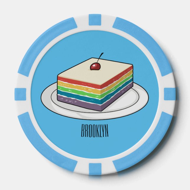Jetons De Poker Illustration de gâteau arc-en-ciel (Recto)