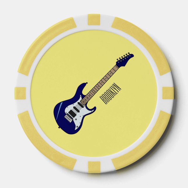 Jetons De Poker Illustration de guitare électrique (Recto)