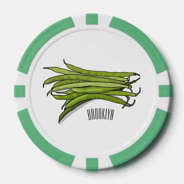 Jetons De Poker Illustration de haricots verts (Recto)