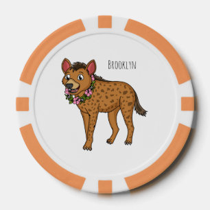 Jetons De Poker Illustration de Hyena et de fleurs