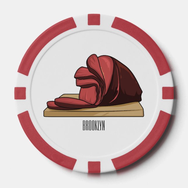 Jetons De Poker Illustration de jambon (Recto)