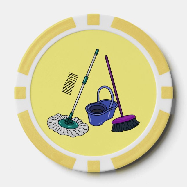 Jetons De Poker Illustration de la bande dessinée Broom & mop (Recto)
