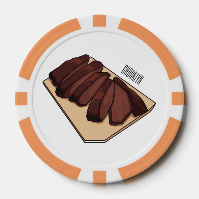Jetons De Poker Illustration de la poitrine de boeuf (Recto)