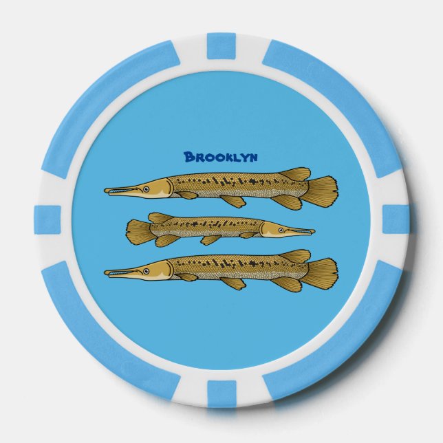 Jetons De Poker Illustration de l'alligator garfish (Recto)