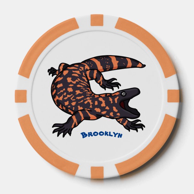 Jetons De Poker Illustration de lézard géant affamé (Recto)