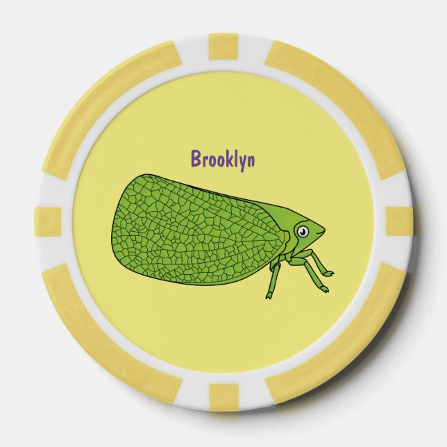 Jetons De Poker Illustration de l'insecte de la trémie verte mûre (Recto)