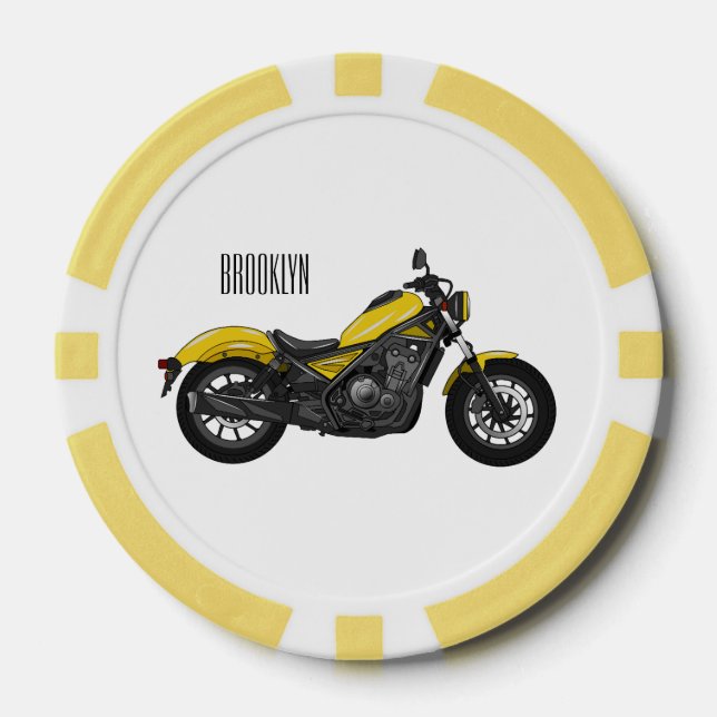Jetons De Poker Illustration de moto Cruiser (Recto)
