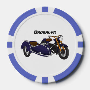 Jetons De Poker Illustration de moto pourpre Sidecar