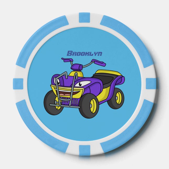 Jetons De Poker Illustration de moto Purple Quad (Recto)