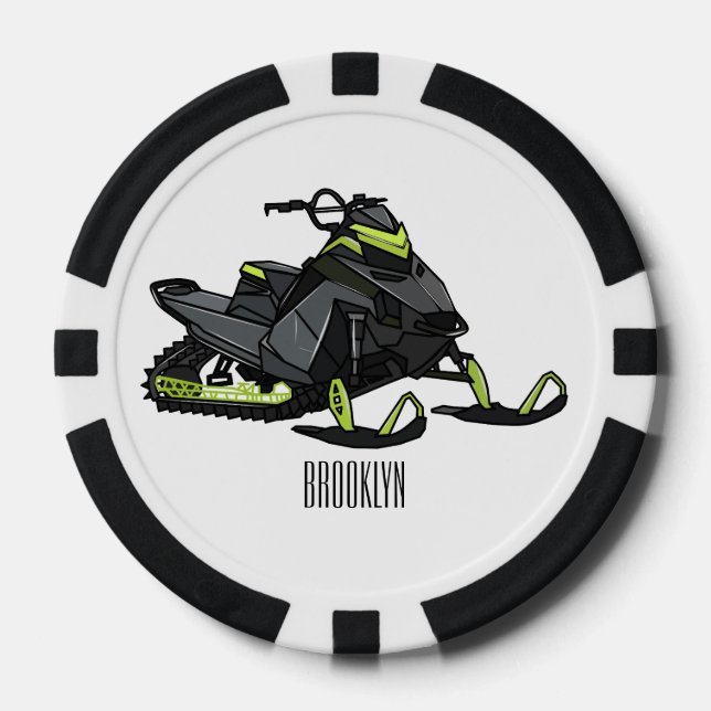 Jetons De Poker Illustration de motoneige (Recto)