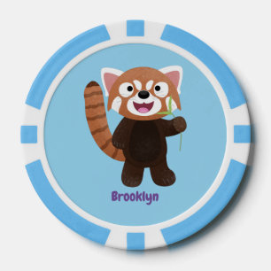 Jetons De Poker Illustration de panda rouge mignon