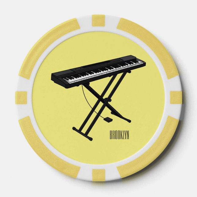 Jetons De Poker Illustration de piano clavier (Recto)