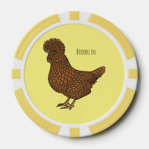 Jetons De Poker Illustration de poulet à la polis chamois