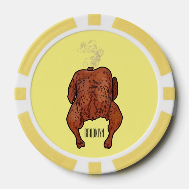 Jetons De Poker Illustration de poulet rôti (Recto)