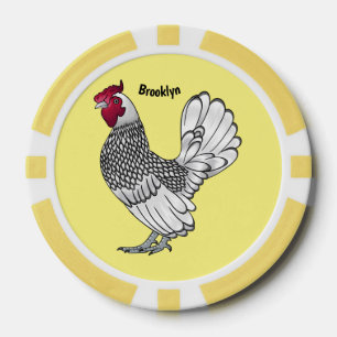 Jetons De Poker Illustration de poulet Sebright
