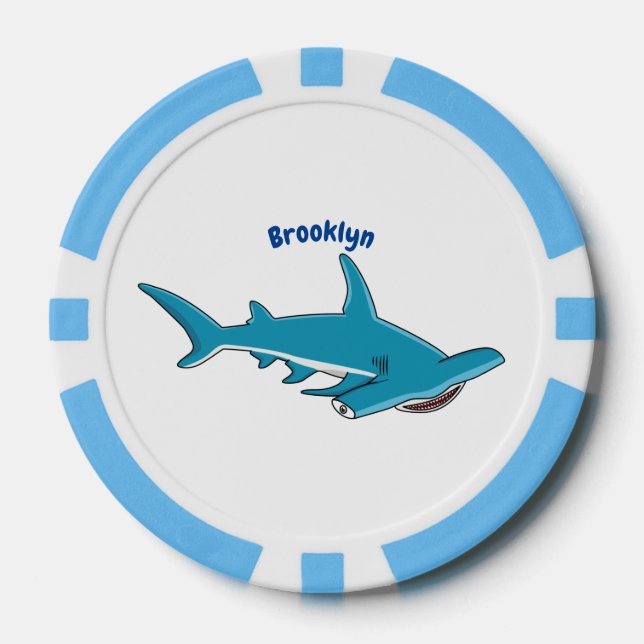Jetons De Poker Illustration de requin marteau (Recto)
