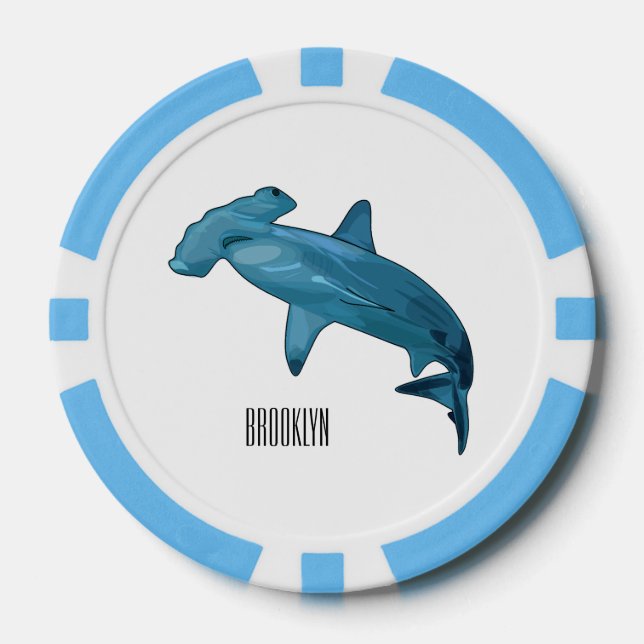 Jetons De Poker Illustration de requin marteau (Recto)