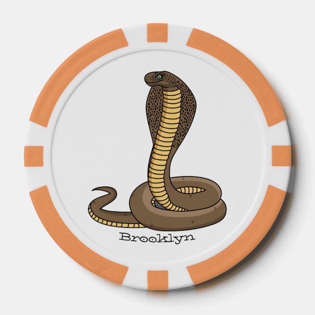 Jetons De Poker Illustration de serpent à cobra Brown (Recto)