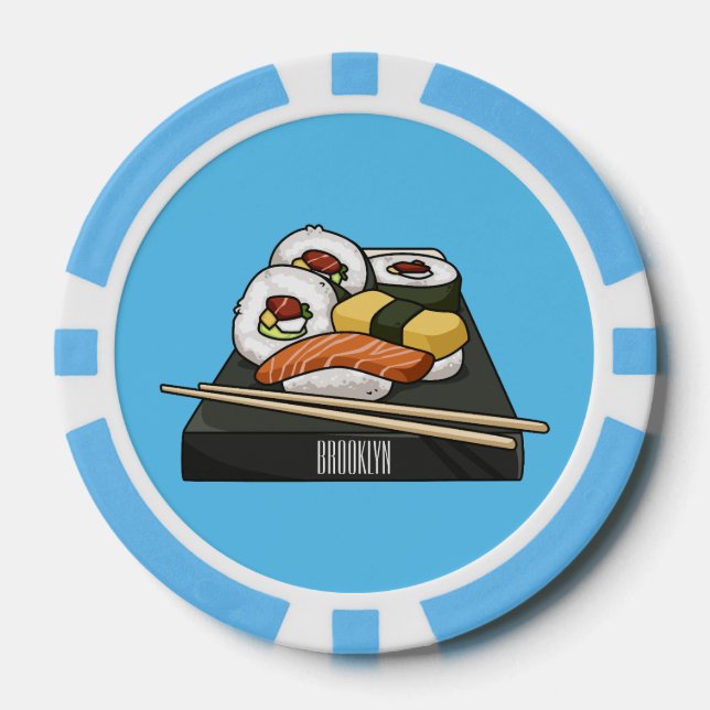 Jetons De Poker Illustration de sushi (Recto)