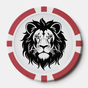 Jetons De Poker Illustration de tête de lion avec détails complexe