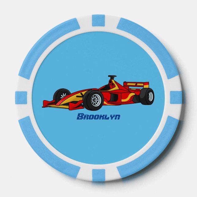 Jetons De Poker Illustration de voitures de course à grande vitess (Recto)