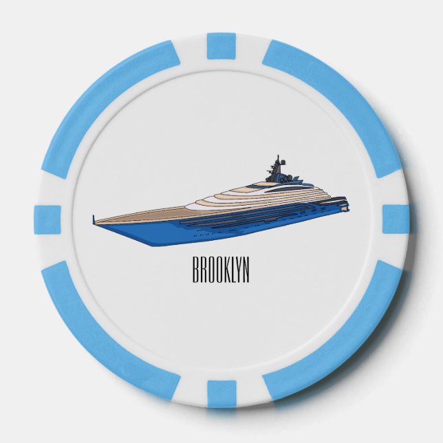 Jetons De Poker Illustration de yacht (Recto)