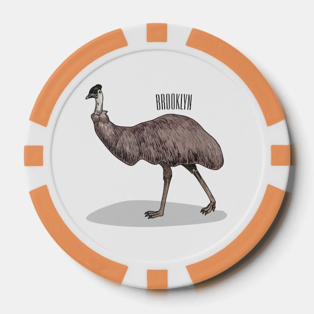 Jetons De Poker Illustration d'Emu bird (Recto)