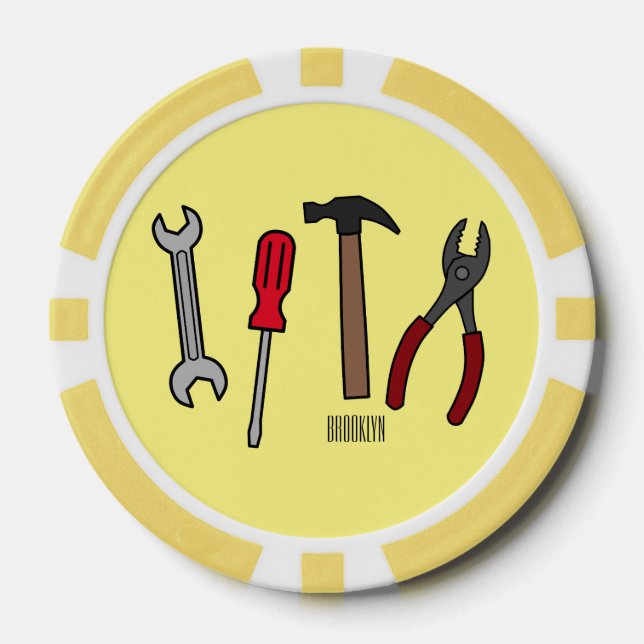 Jetons De Poker Illustration des outils de menuiserie (Recto)