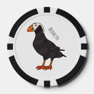 Jetons De Poker Illustration d'oiseau bouffon touffu