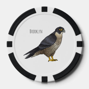 Jetons De Poker Illustration d'oiseau de faucon pèlerin