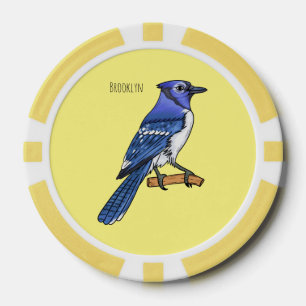 Jetons De Poker Illustration d'oiseau de jay bleu