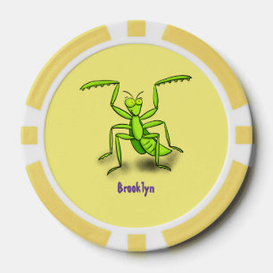 Jetons De Poker Illustration drôle de mante verte en prière
