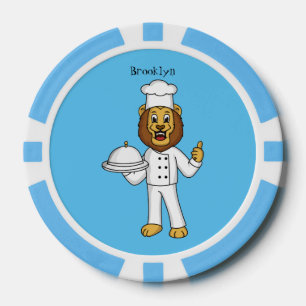 Jetons De Poker Illustration du chef mignon lion