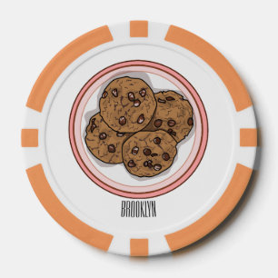 Jetons De Poker Illustration du cookie de puce à chocolat