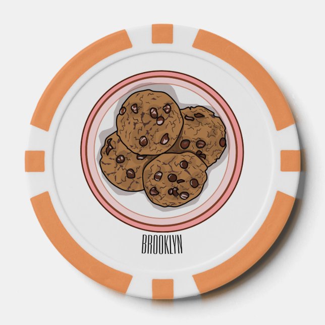 Jetons De Poker Illustration du cookie de puce à chocolat (Recto)