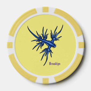 Jetons De Poker Illustration du dragon bleu des limaces de mer