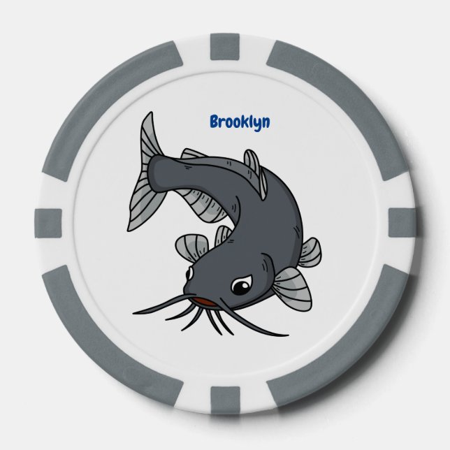 Jetons De Poker Illustration du poisson-chat mignon (Recto)