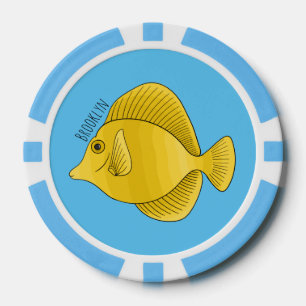 Jetons De Poker Illustration du poisson-tang jaune