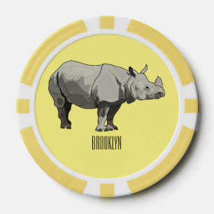 Jetons De Poker Illustration du rhinocéros de Javan