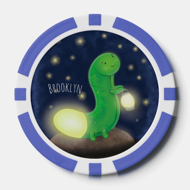 Jetons De Poker Illustration du ver vert mou (Recto)