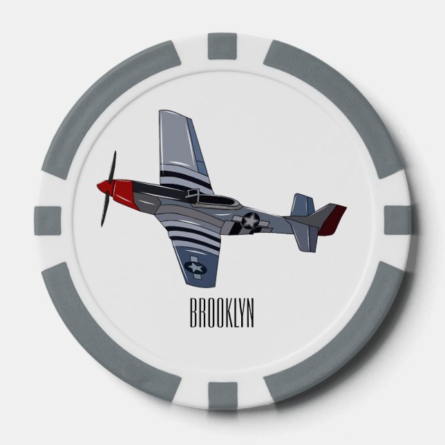 Jetons De Poker Illustration d'un avion de chasse-bombardier (Recto)