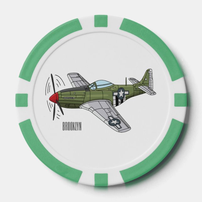 Jetons De Poker Illustration d'un avion militaire (Recto)