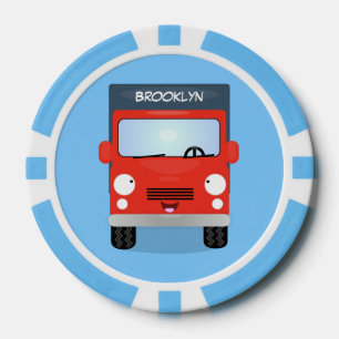 Jetons De Poker Illustration d'un camion kawaii rouge mou