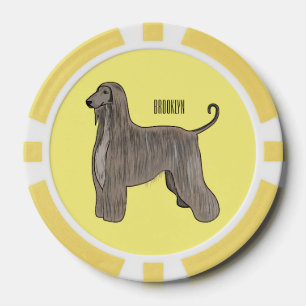 Jetons De Poker Illustration d'un chien hound afghan