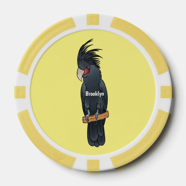 Jetons De Poker Illustration d'un oiseau de cobaye de palme (Recto)