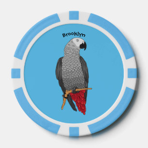 Jetons De Poker Illustration d'un perroquet gris en Afrique