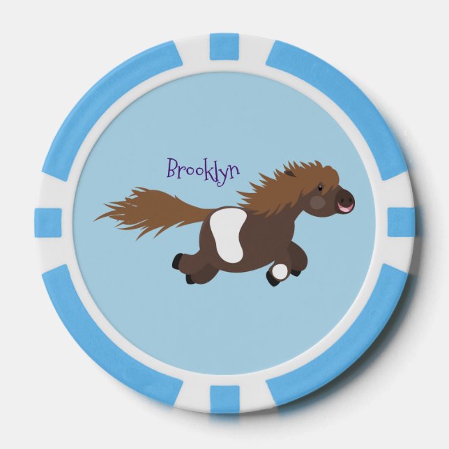Jetons De Poker Illustration d'un poney de Shetland mignon (Recto)