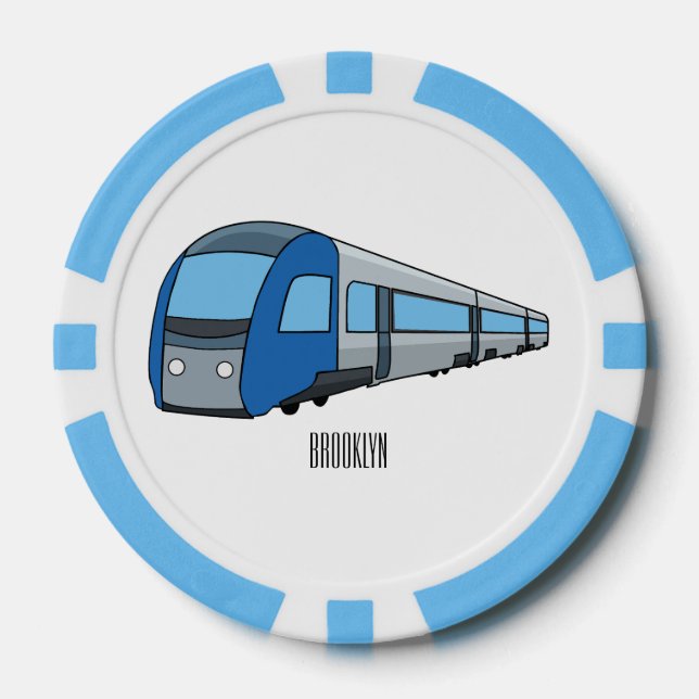 Jetons De Poker Illustration d'un train électrique (Recto)