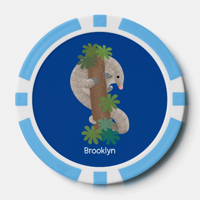 Jetons De Poker Illustration d'une anteure de pangolin mignonne (Recto)